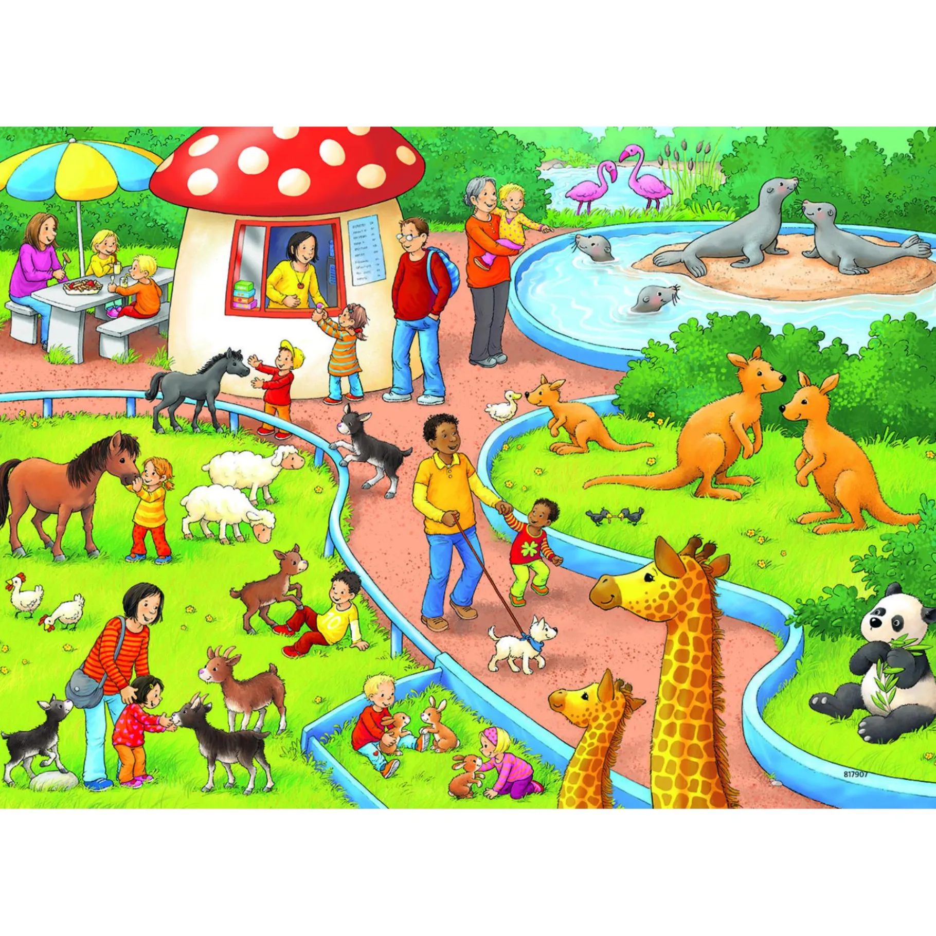 Legpuzzels>Ravensburger Puzzel Dag In De Dierentuin 2X24 Stuks