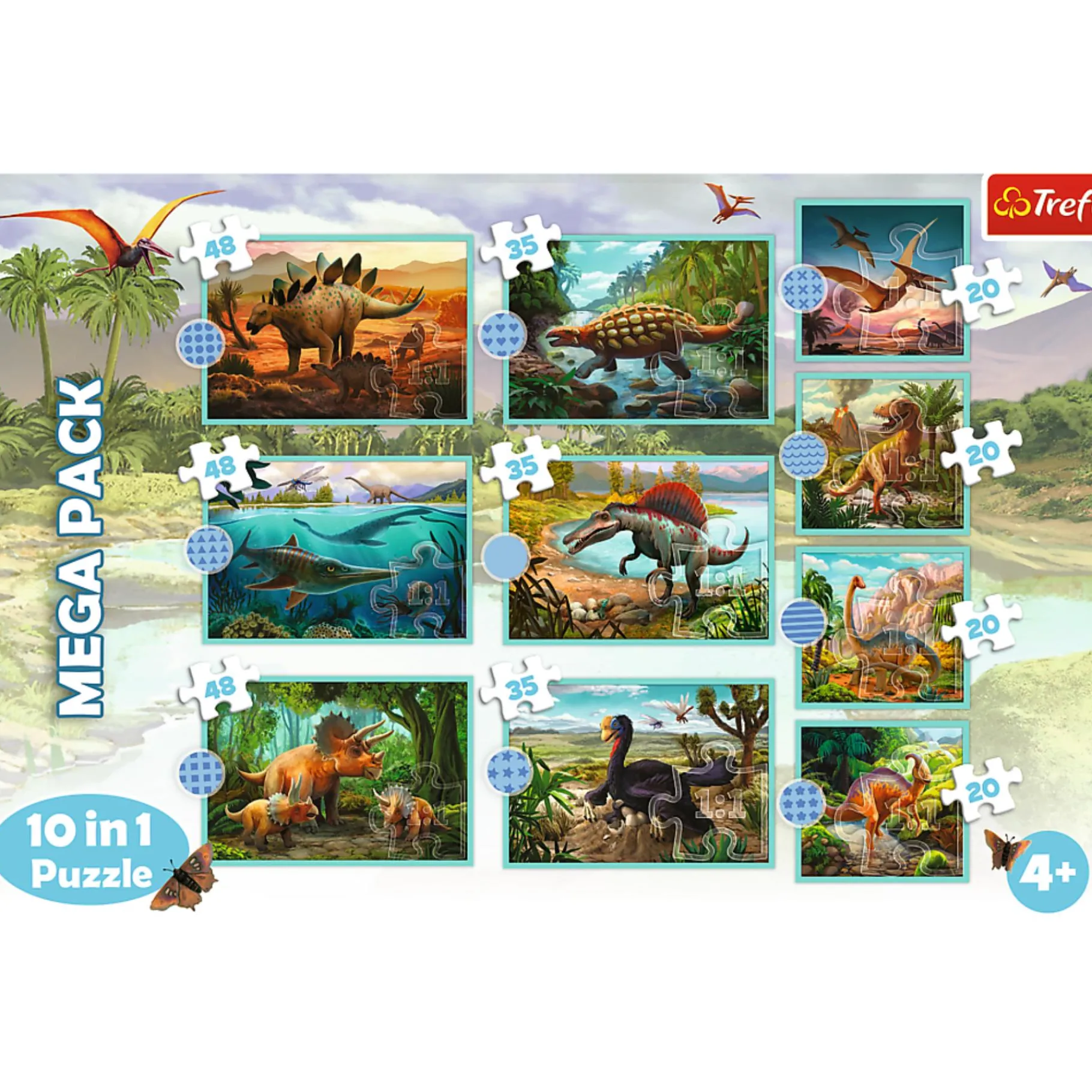 Legpuzzels>Trefl Puzzel dino 10 In 1