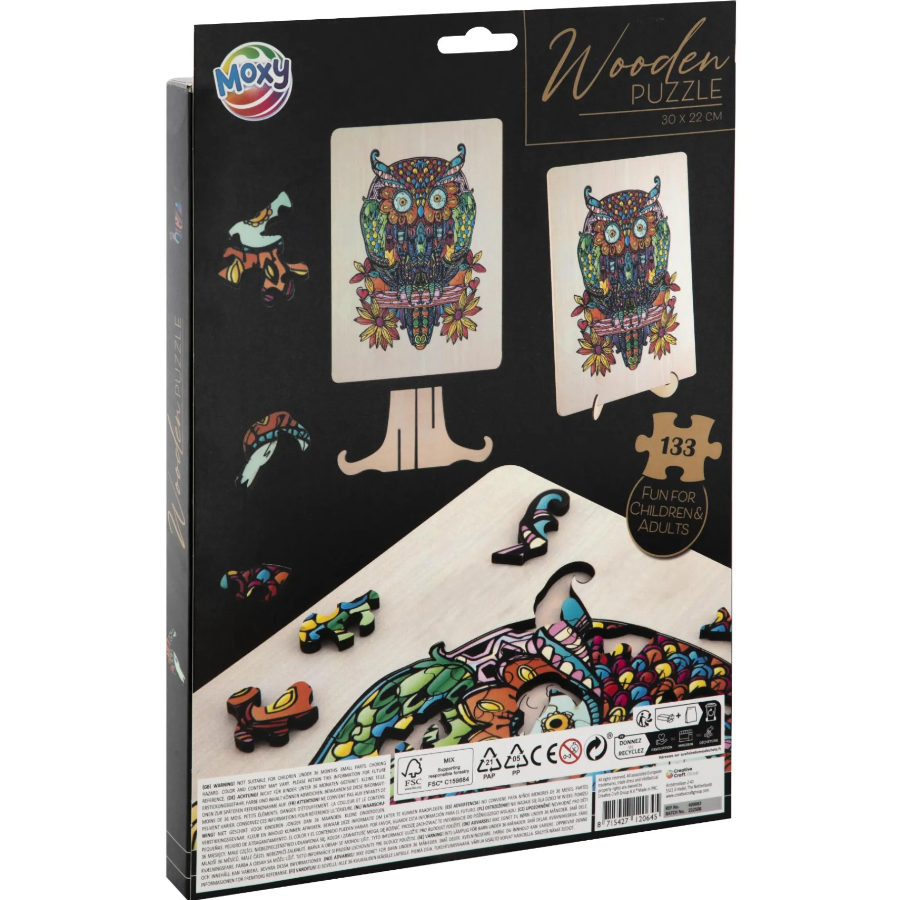 Legpuzzels> Puzzel hout figuur uil 133 stukjes