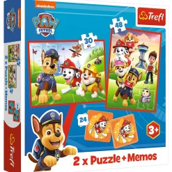 Legpuzzels> Puzzel Paw Patrol 30 en 48 stukjes en memory