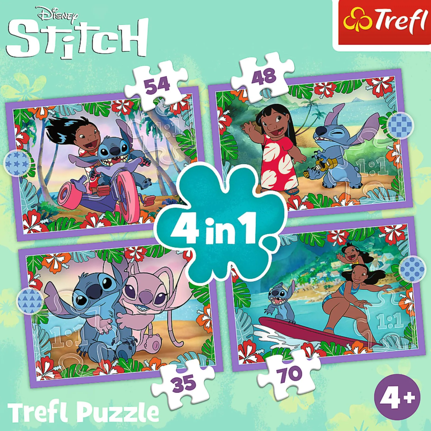 Legpuzzels>Trefl Puzzel Stitch 4 in 1