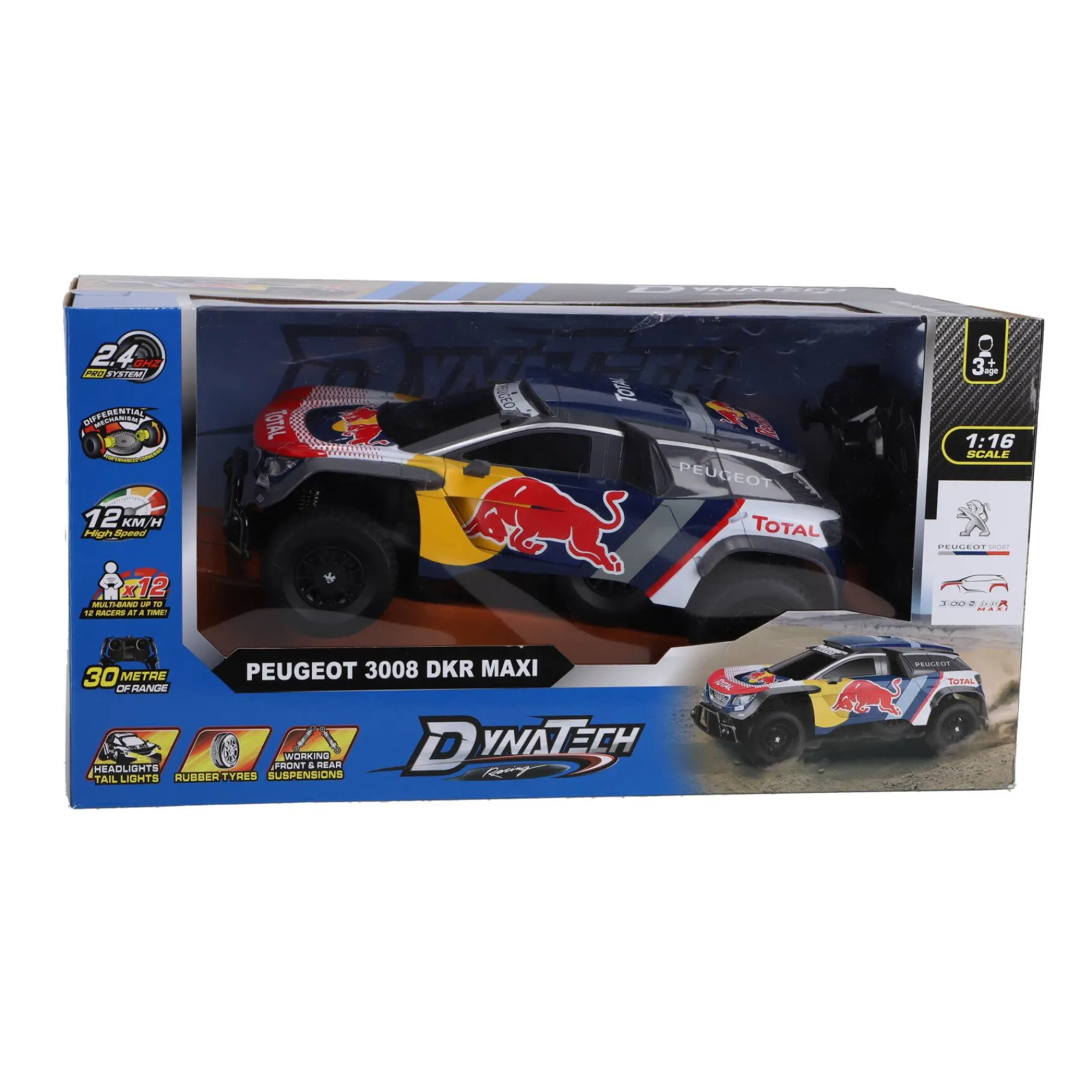 Radiografisch|Jongens>Dynatech Radiografisch bestuurbare auto peugeot 1:16 2.4g 3008 dkr maxi