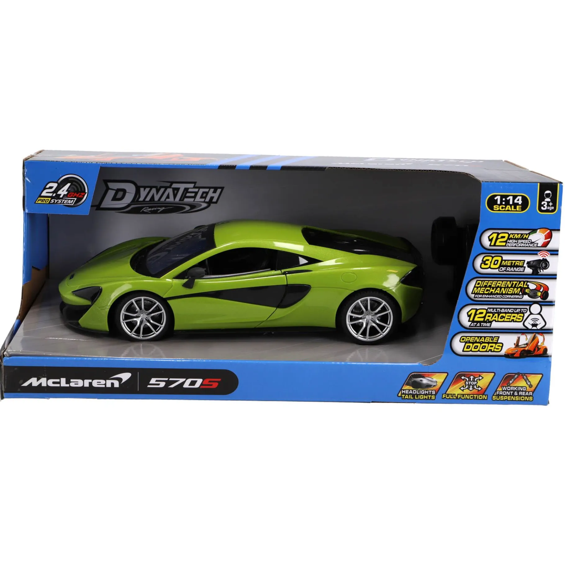 Radiografisch|Jongens>Dynatech Radiografisch bestuurbare auto Mclaren 1:14 2.4g 570s neon groen