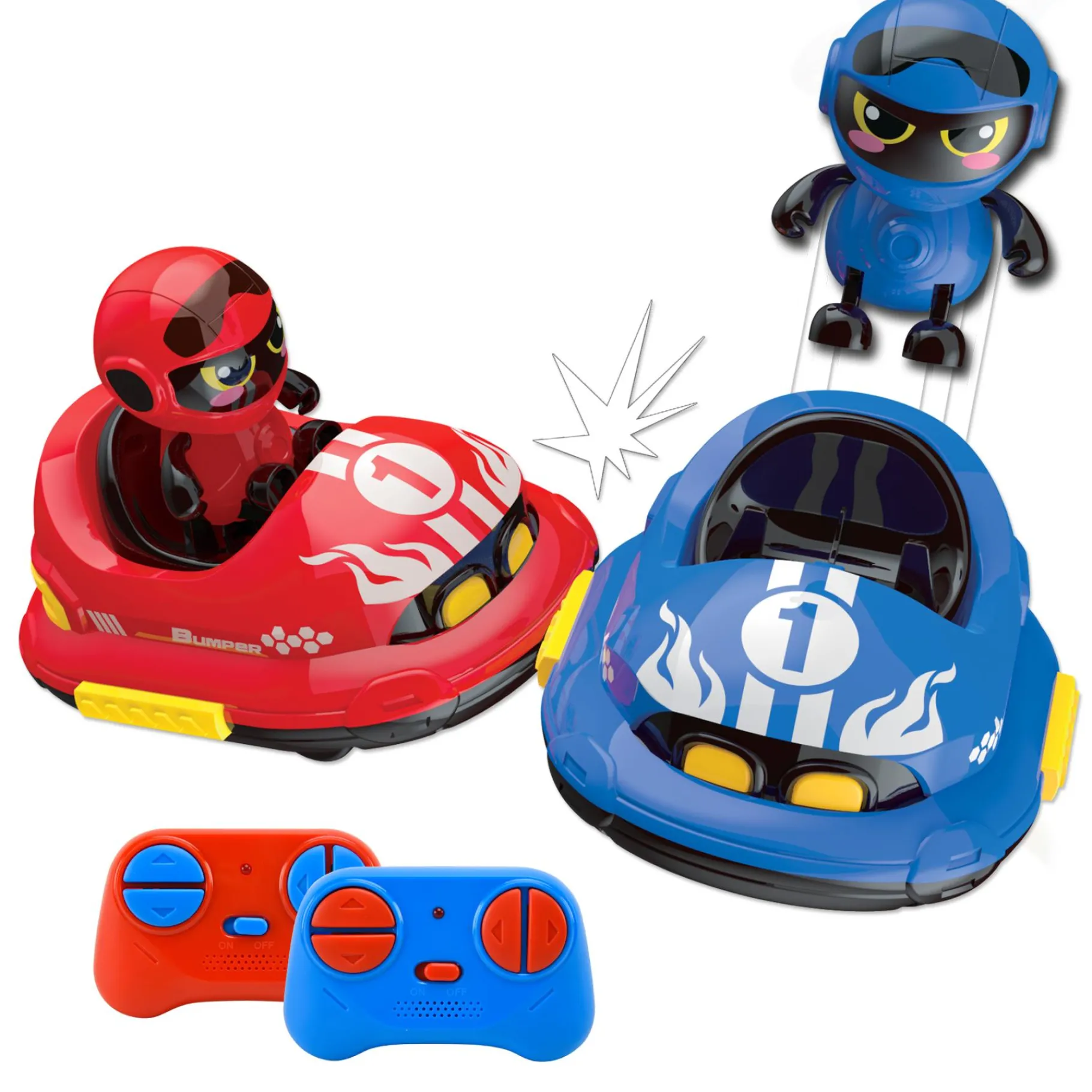 Radiografisch|Jongens> Radiografisch bestuurbare battle bumper botsauto's 2 in 1