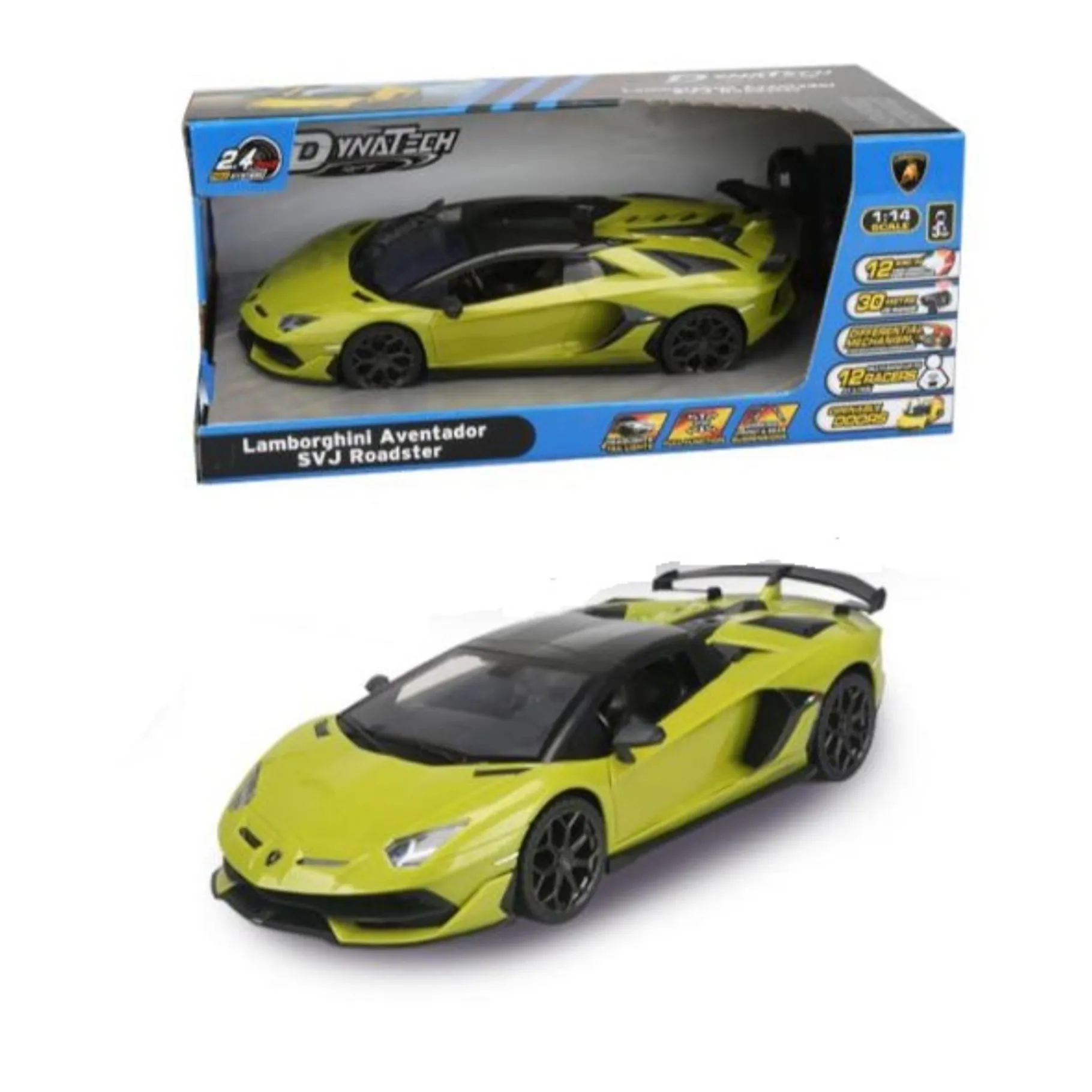 Jongens|Radiografisch>Dynatech Radiografisch bestuurbare auto lamborghini 1:14 2.4g aventador neon groen