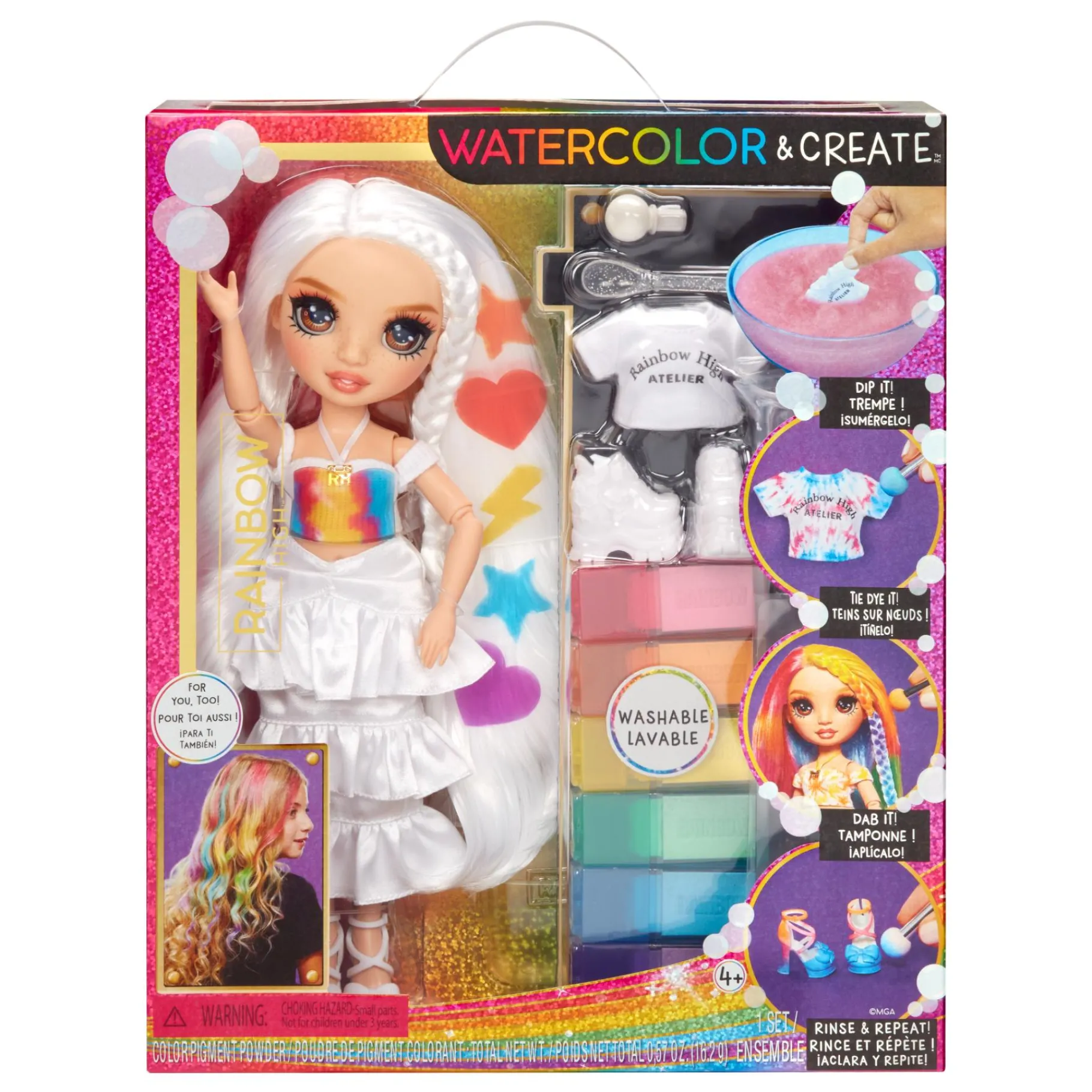 Meisjes|Tienerpoppen> Rainbow H. WaterColor & Create Theme Dolls brown Eyes