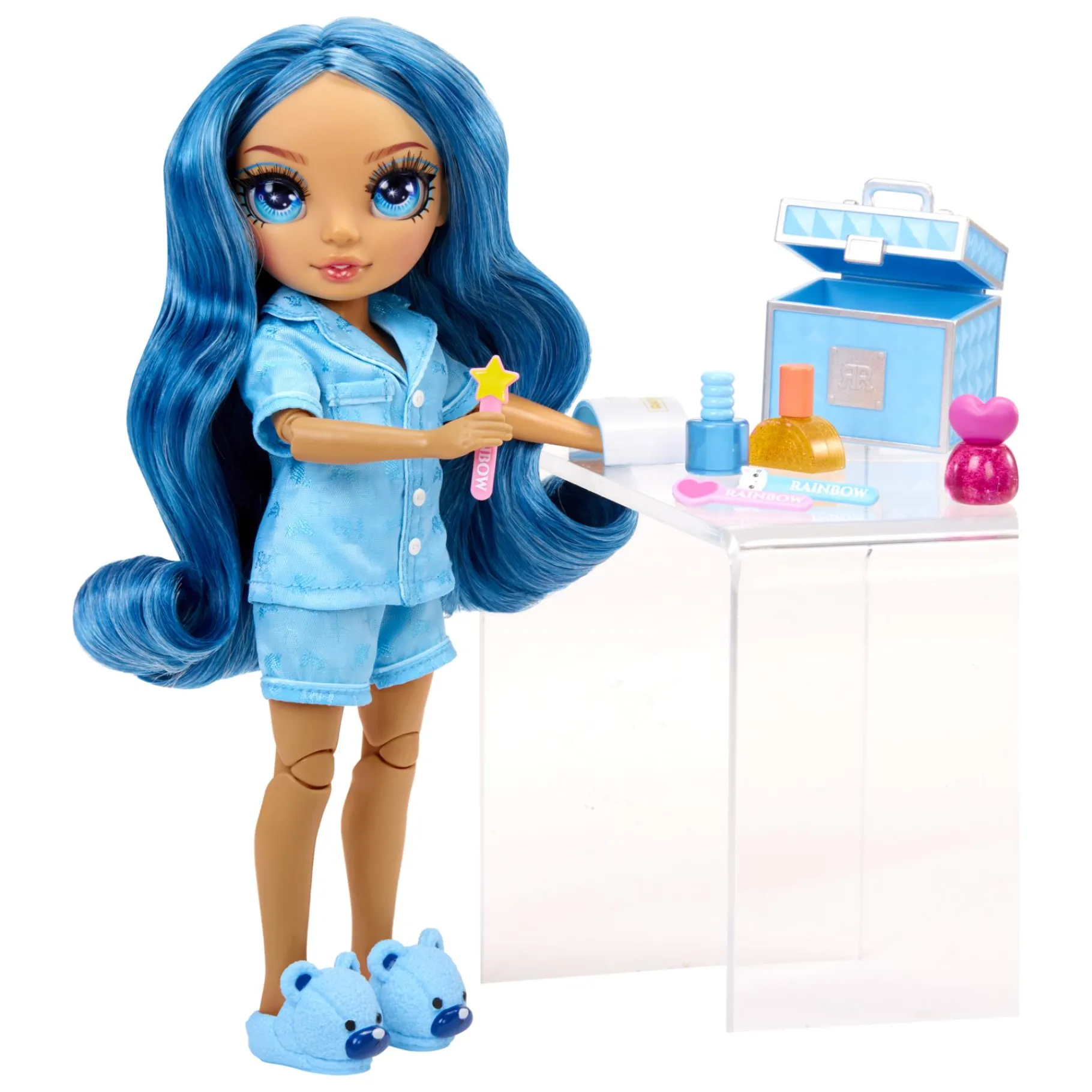 Tienerpoppen|Meisjes>Mga Rainbow High Jr. High PJ Party Modepop Skyler (Blue)