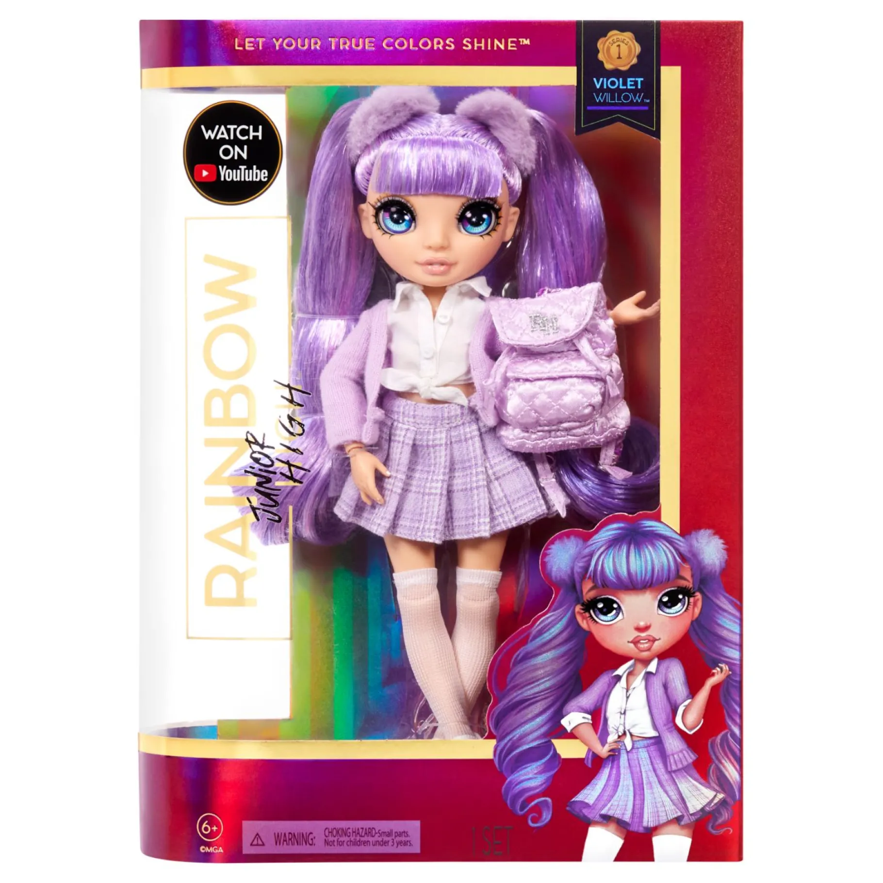 Tienerpoppen|Meisjes>Mga Rainbow High Junior High Fashion Doll Violet Willow (Purple)
