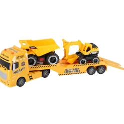 Jongens|Auto's>Rapid Wheels Autotransporter bouwvoertuigen met licht en geluid en frictie