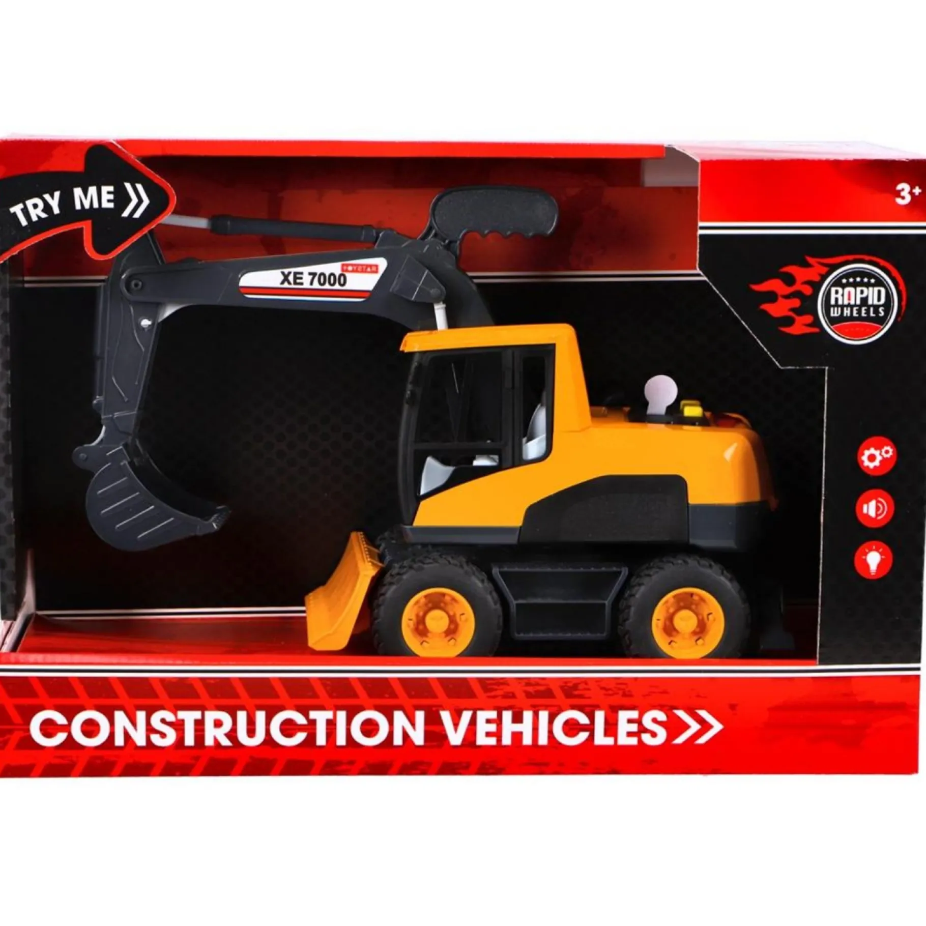 Auto's|Jongens>Rapid Wheels Graafmachine Met Licht En Geluid En Frictie