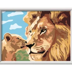 Verven / Schilderen> Ravensburger Creart leeuw met baby schilderen op nummer