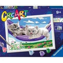 Verven / Schilderen>Ravensburger Creart schilderen op nummer kittens in hangmat