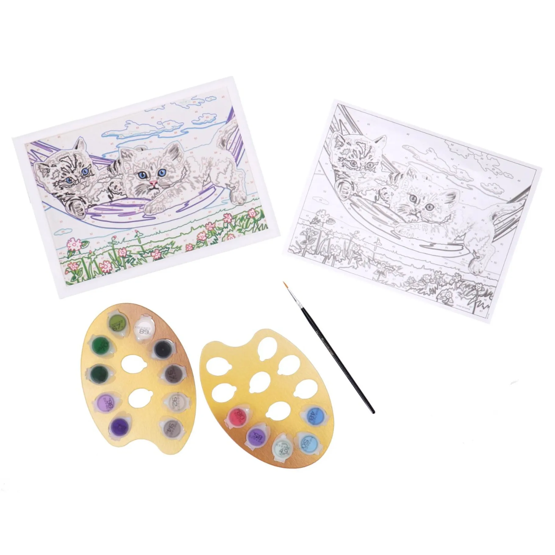 Verven / Schilderen>Ravensburger Creart schilderen op nummer kittens in hangmat