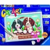 Verven / Schilderen> Ravensburger Creart schilderen op nummer honden in mandje