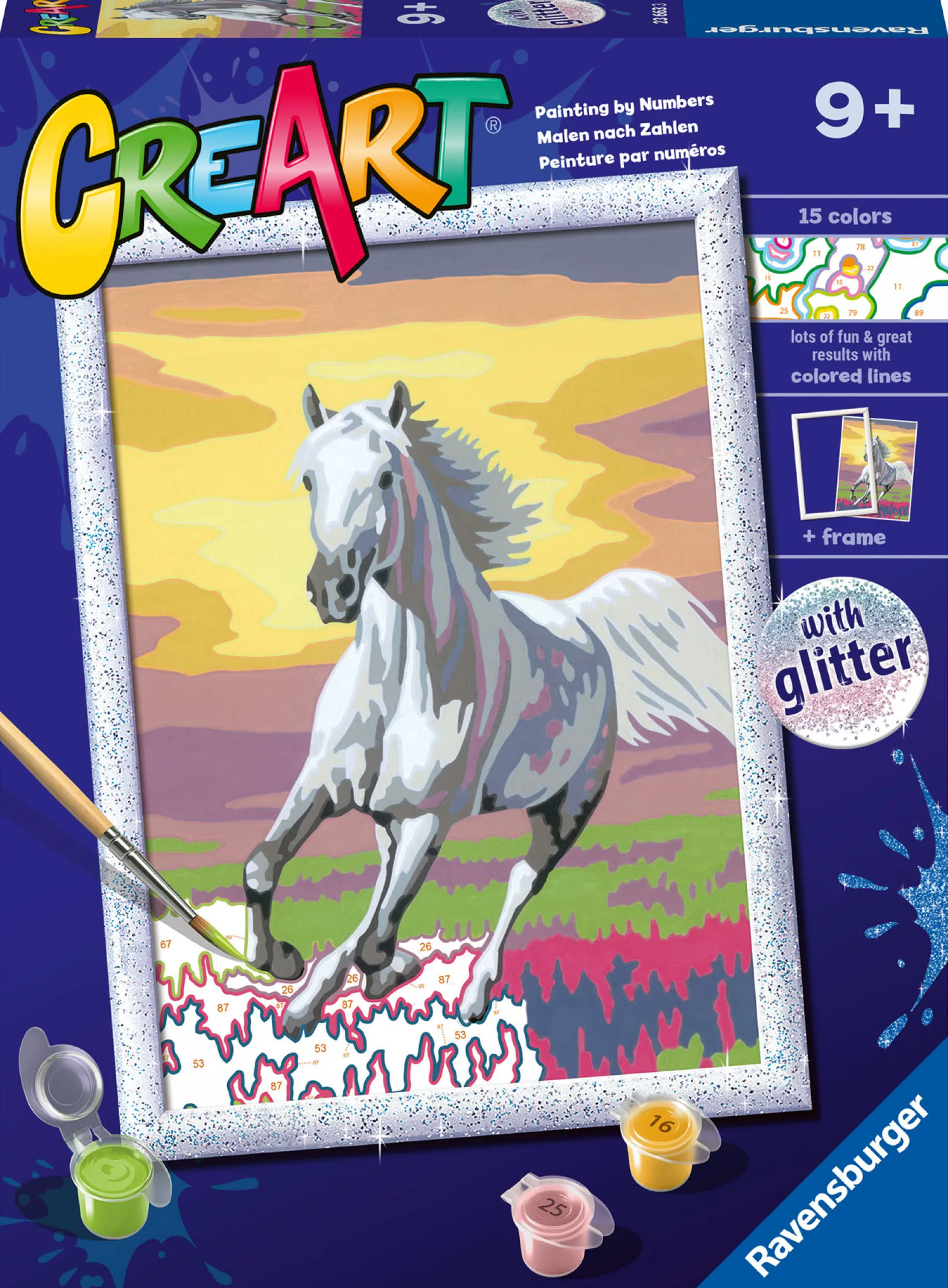 Verven / Schilderen>Ravensburger Creart schilderen op nummer paard bij zonsondergang