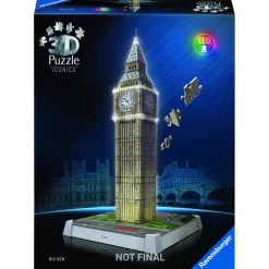 3D Puzzels> Ravensburger Iconics 3D puzzel Big Ben met licht