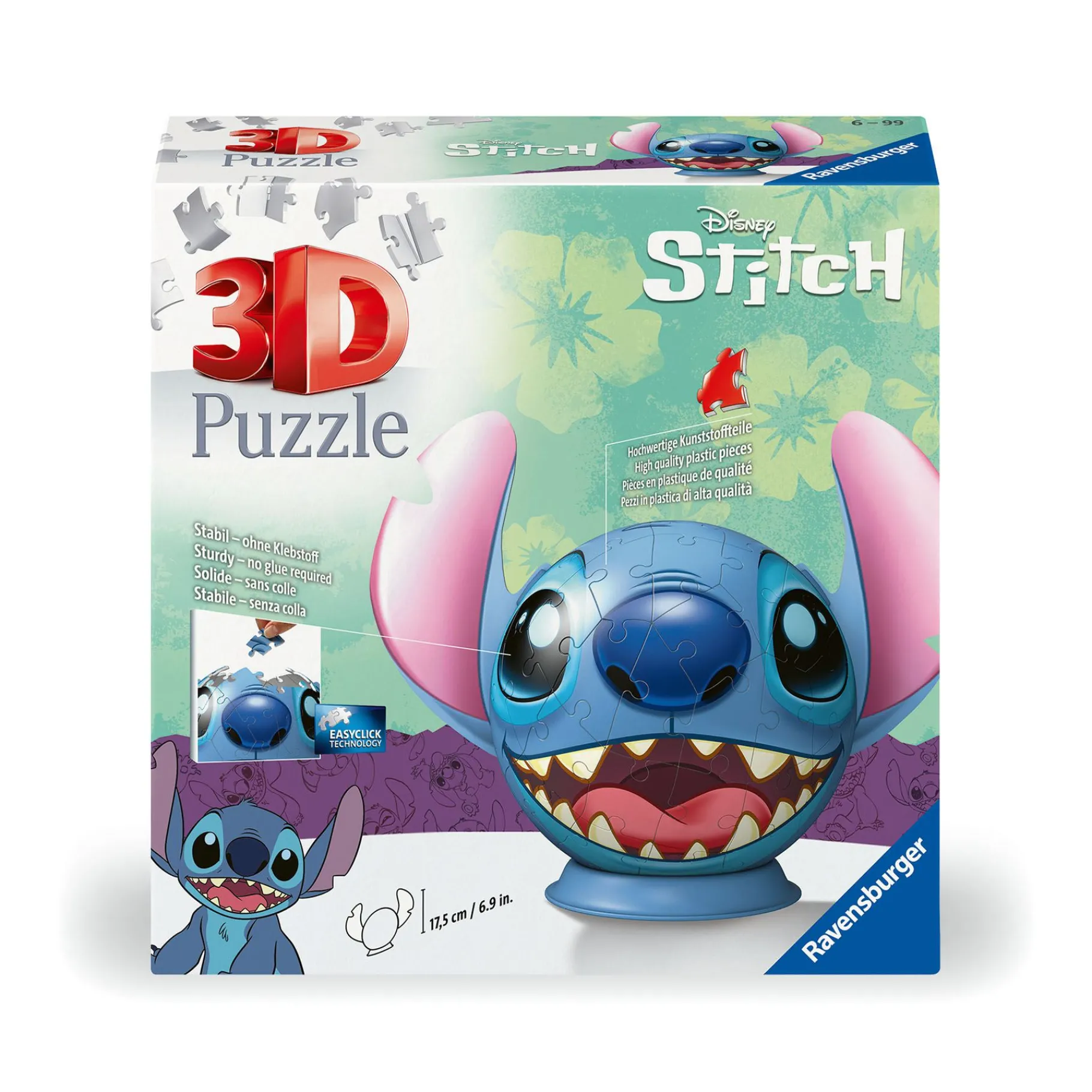 3D Puzzels> Ravensburger Puzzel 3D Stitch met oren