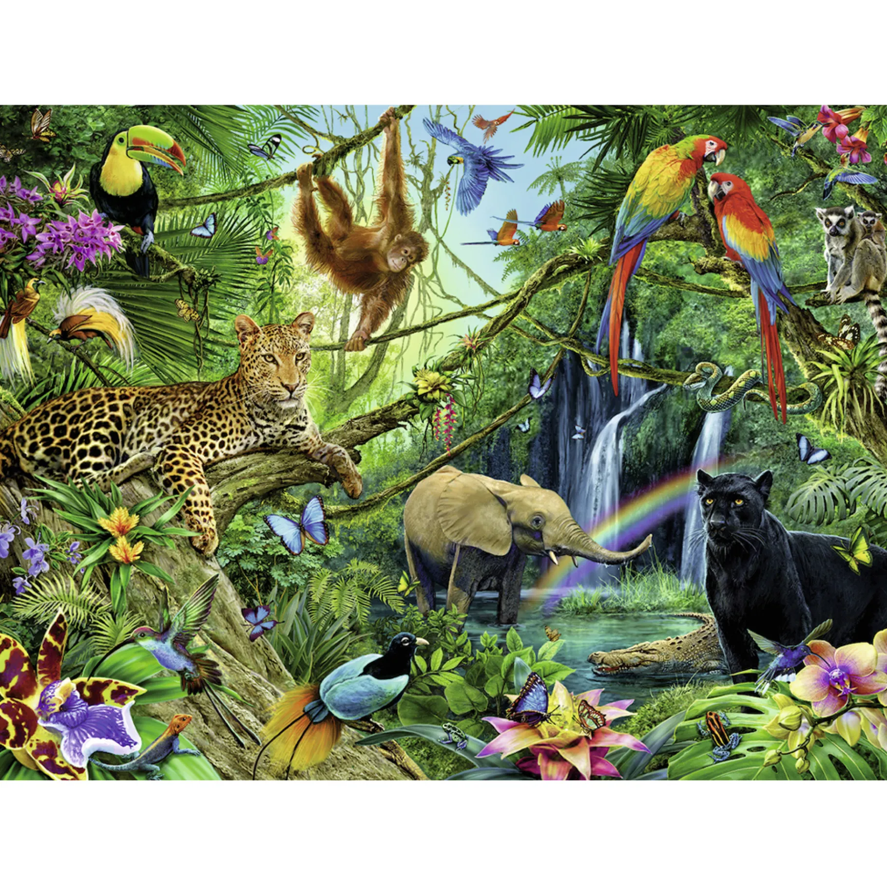 Xxl Puzzels|Legpuzzels>Ravensburger Puzzel Dieren In De Jungle 200 Stukjes XXL