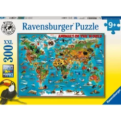 Legpuzzels> Ravensburger puzzel Dieren Over De Wereld 300  Stukjes