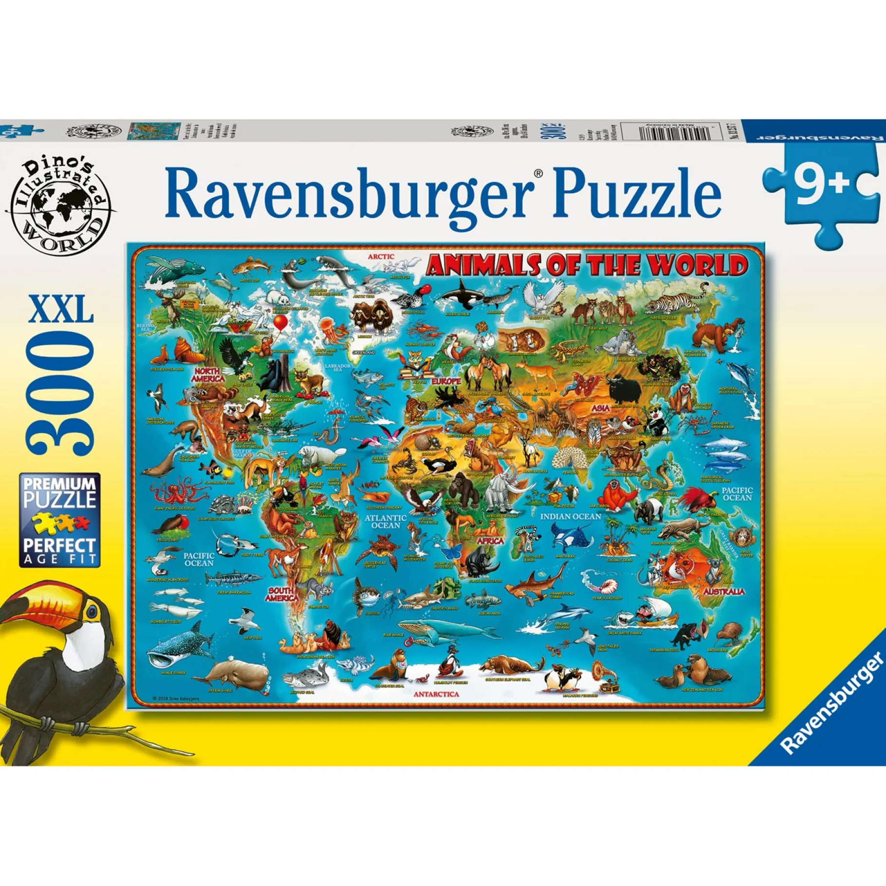 Legpuzzels> Ravensburger puzzel Dieren Over De Wereld 300 Stukjes