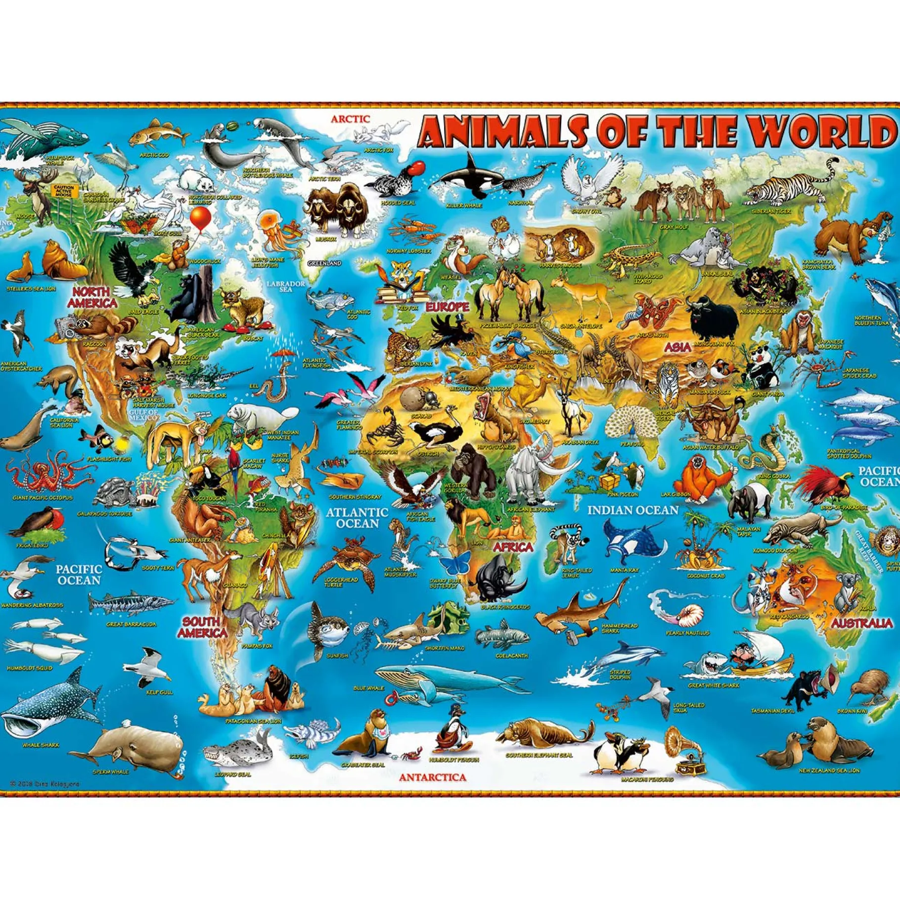 Legpuzzels> Ravensburger puzzel Dieren Over De Wereld 300 Stukjes