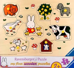 Houten Puzzels>Nijntje Ravensburger puzzel Hout Op De Boerderij  8 Stukjes
