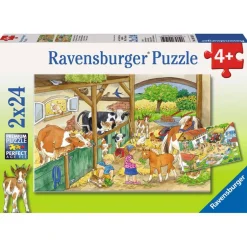 Legpuzzels>Ravensburger puzzel Vrolijk Boerderijleven  2x24 Stukjes