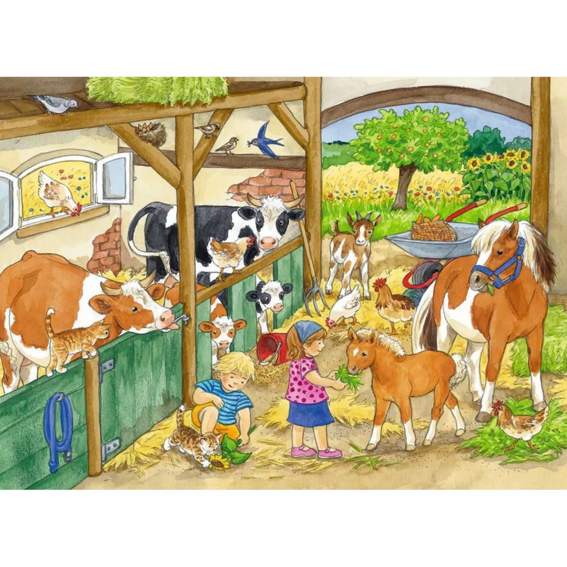 Legpuzzels>Ravensburger puzzel Vrolijk Boerderijleven 2x24 Stukjes