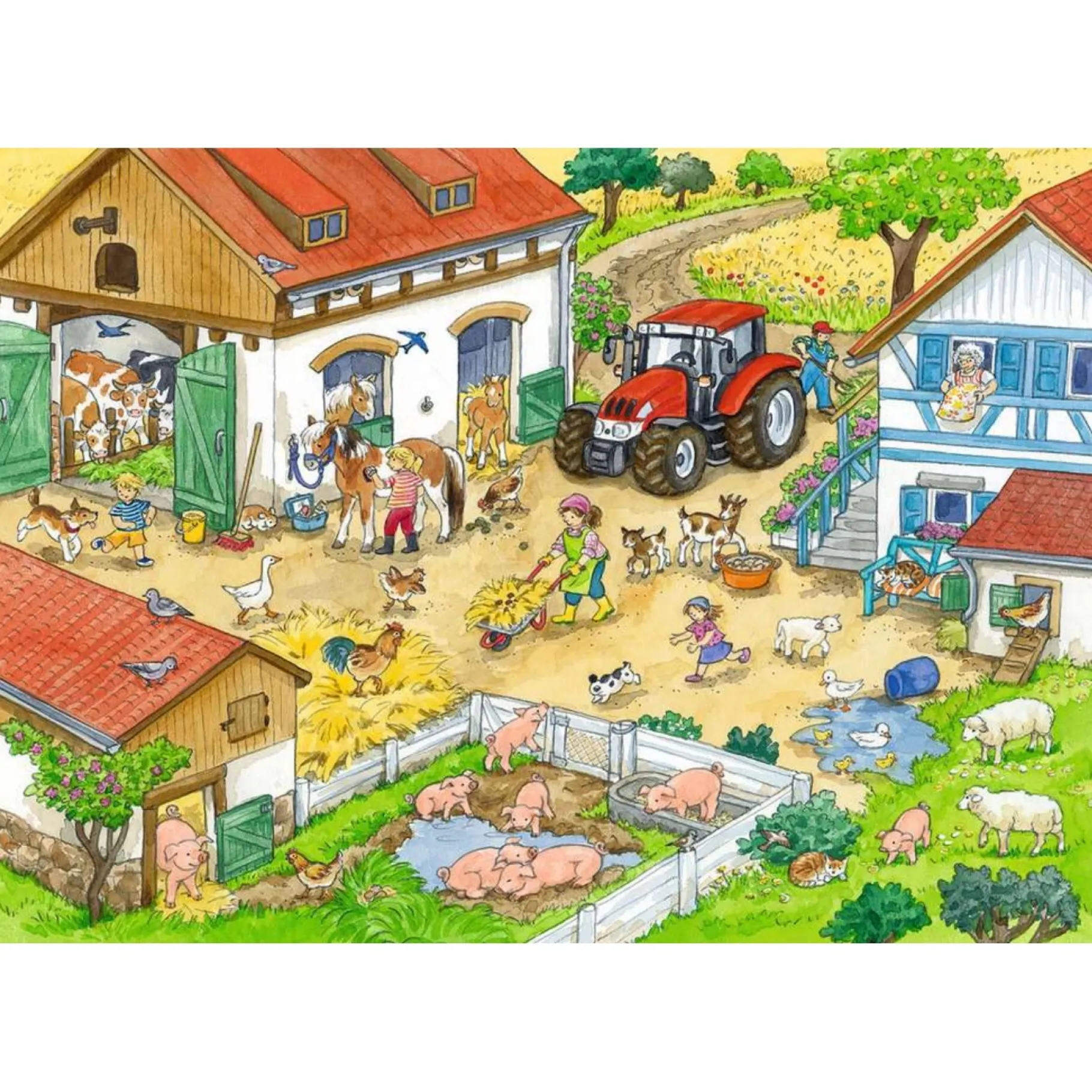 Legpuzzels>Ravensburger puzzel Vrolijk Boerderijleven 2x24 Stukjes