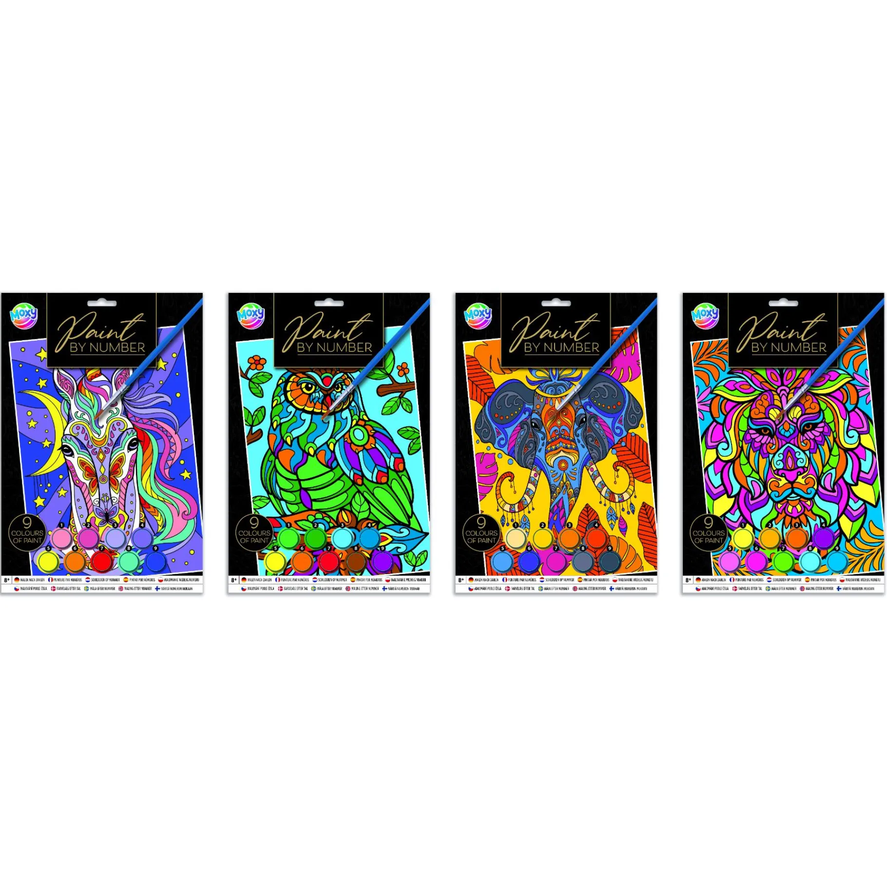 Verven / Schilderen> Schilderen op nummer A4 4 assorti