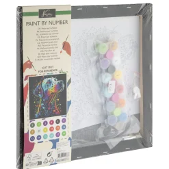 Verven / Schilderen></noscript> Schilderen op Nummer Luxe Zwart Canvas Hond 30x30