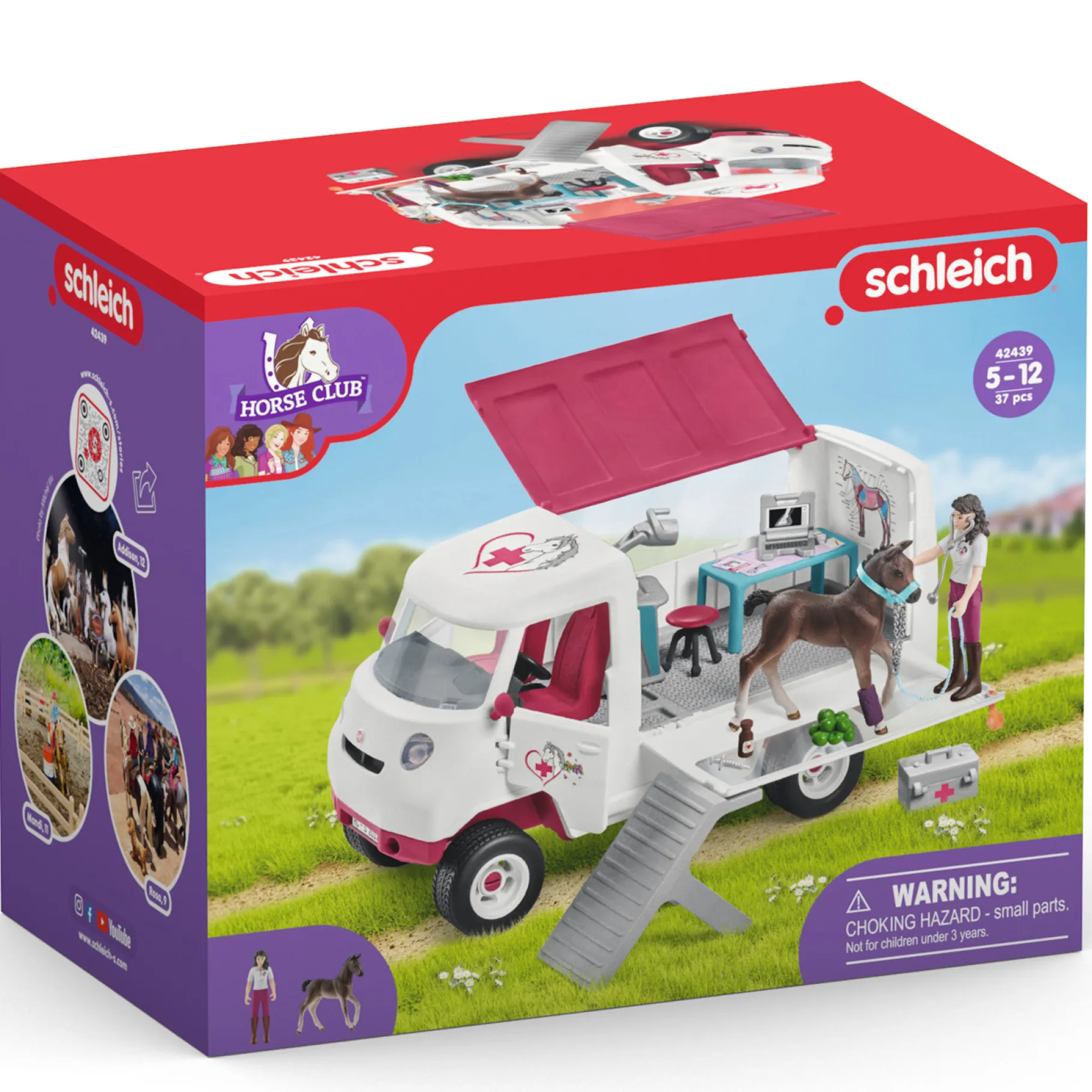 Speelfiguren>Schleich 42439 Mobiele Dierenarts met Hannoveraans veulen