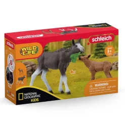 Speelfiguren>Schleich 42603 Moose with Calf (NatGeo)