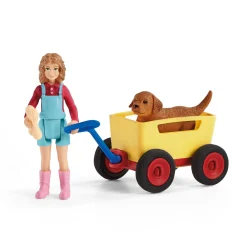 Speelfiguren>Schleich 42543 Puppy Bolderwagen