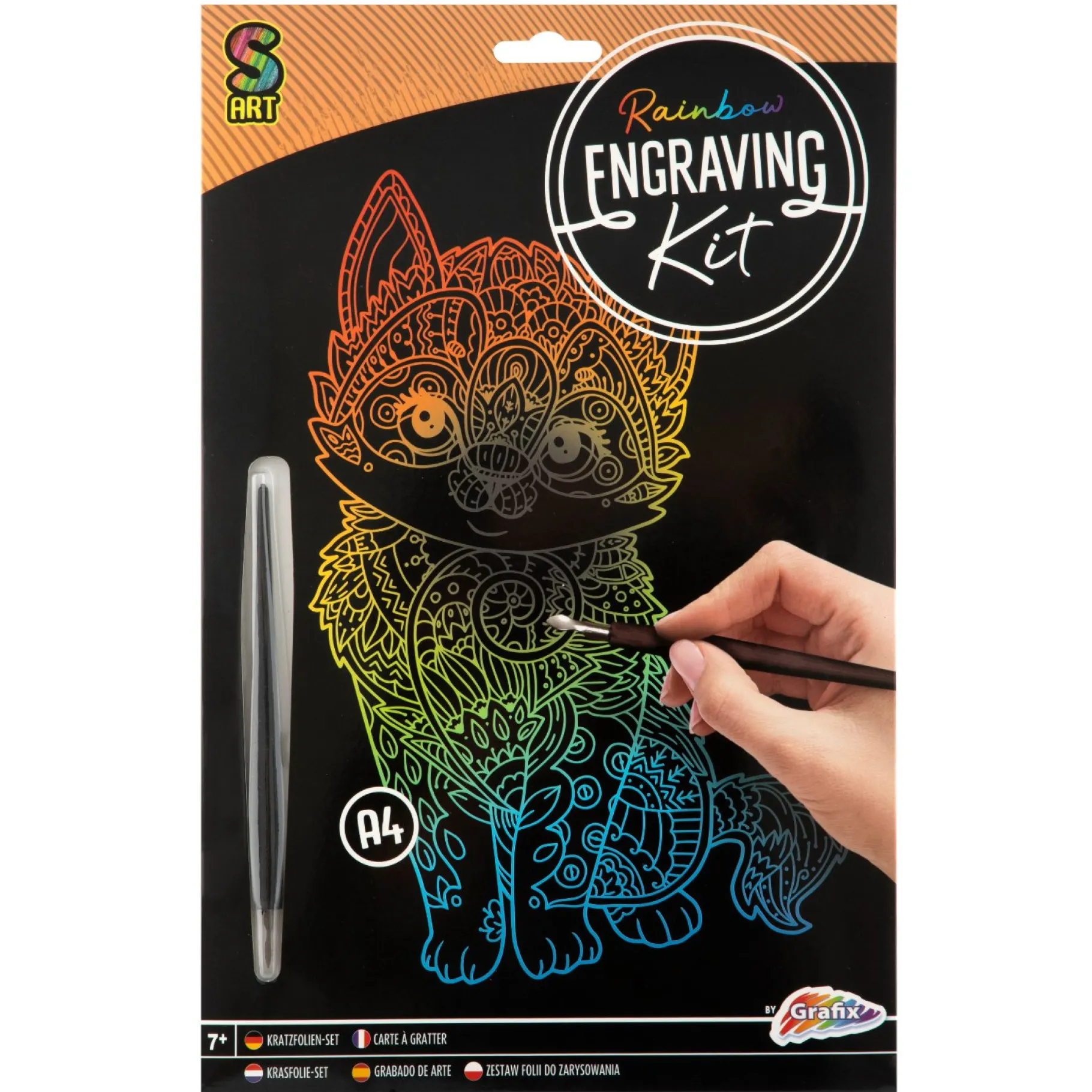 Paraplu's En Tassen|Krasfolie> Scratch art A4 4 assorti
