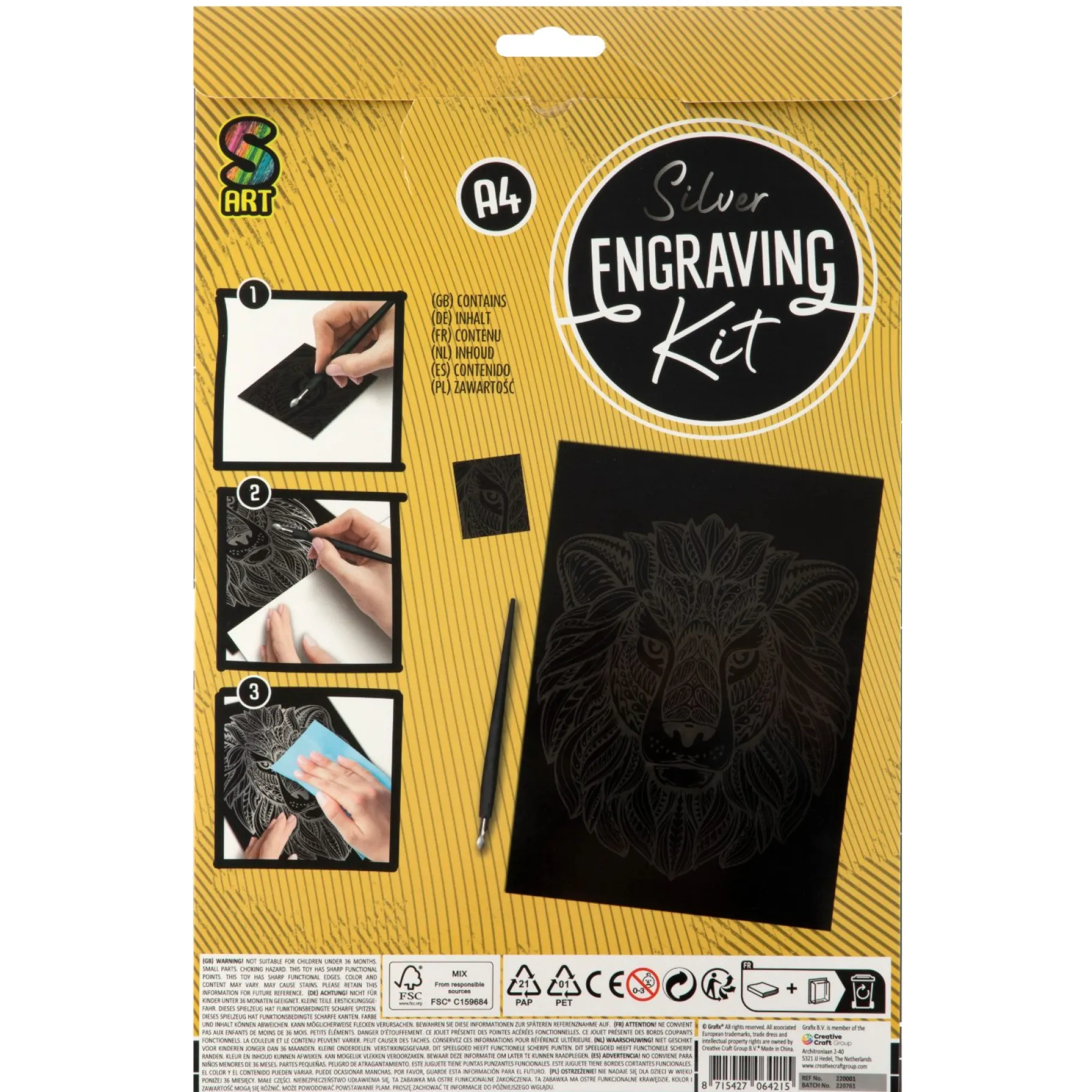 Paraplu's En Tassen|Krasfolie> Scratch art A4 4 assorti