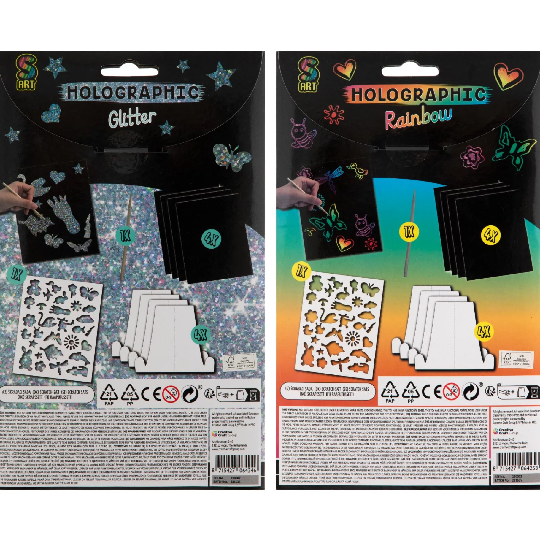 Paraplu's En Tassen|Krasfolie>Grafix Scratch art A4 assorti