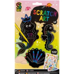 Paraplu's En Tassen|Krasfolie> Scratch art met kleuren 7 delig 2 assorti