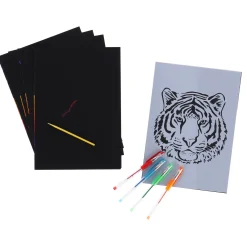 Krasfolie></noscript>Grafix Scratch En Colour 2 in 1 7-Delig Asst. (2 Kras Vellen, Kraspen + 4 Gelpennen)