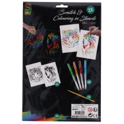 Krasfolie></noscript>Grafix Scratch En Colour 2 in 1 7-Delig Asst. (2 Kras Vellen, Kraspen + 4 Gelpennen)