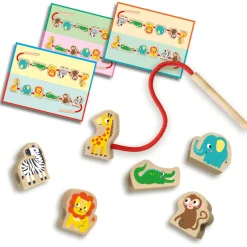 Knutselsets>Ses My First Houten dieren kralen rijgen