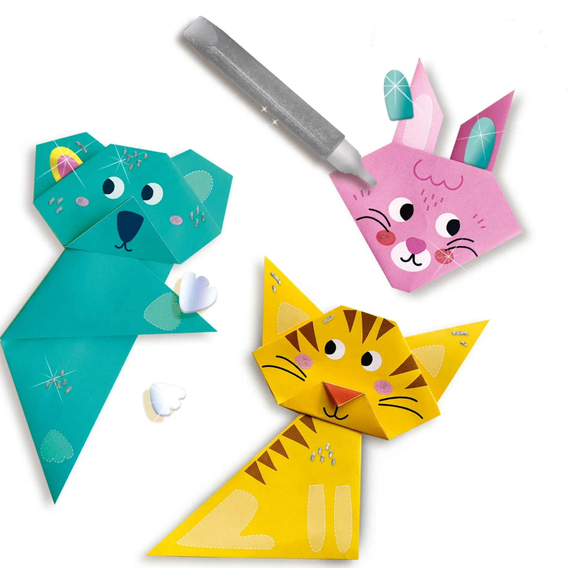 Knutselen>Ses Origami Glitter En Veren