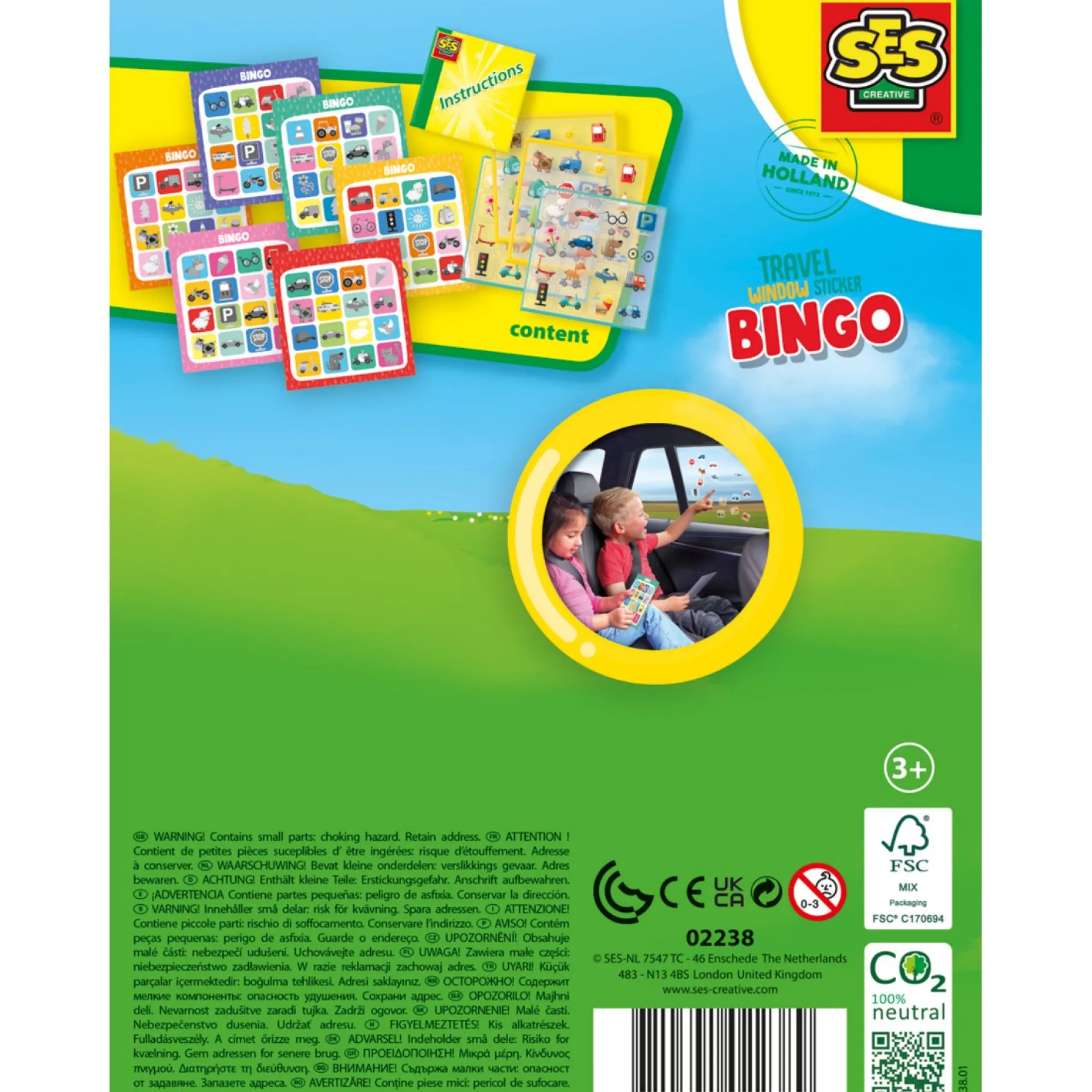 Reisspellen>Ses Raamsticker Bingo - Reisspel