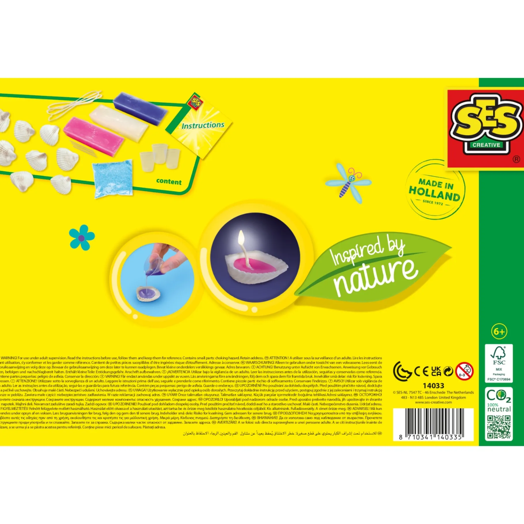 Knutselsets>Ses Schelp Kaarsen