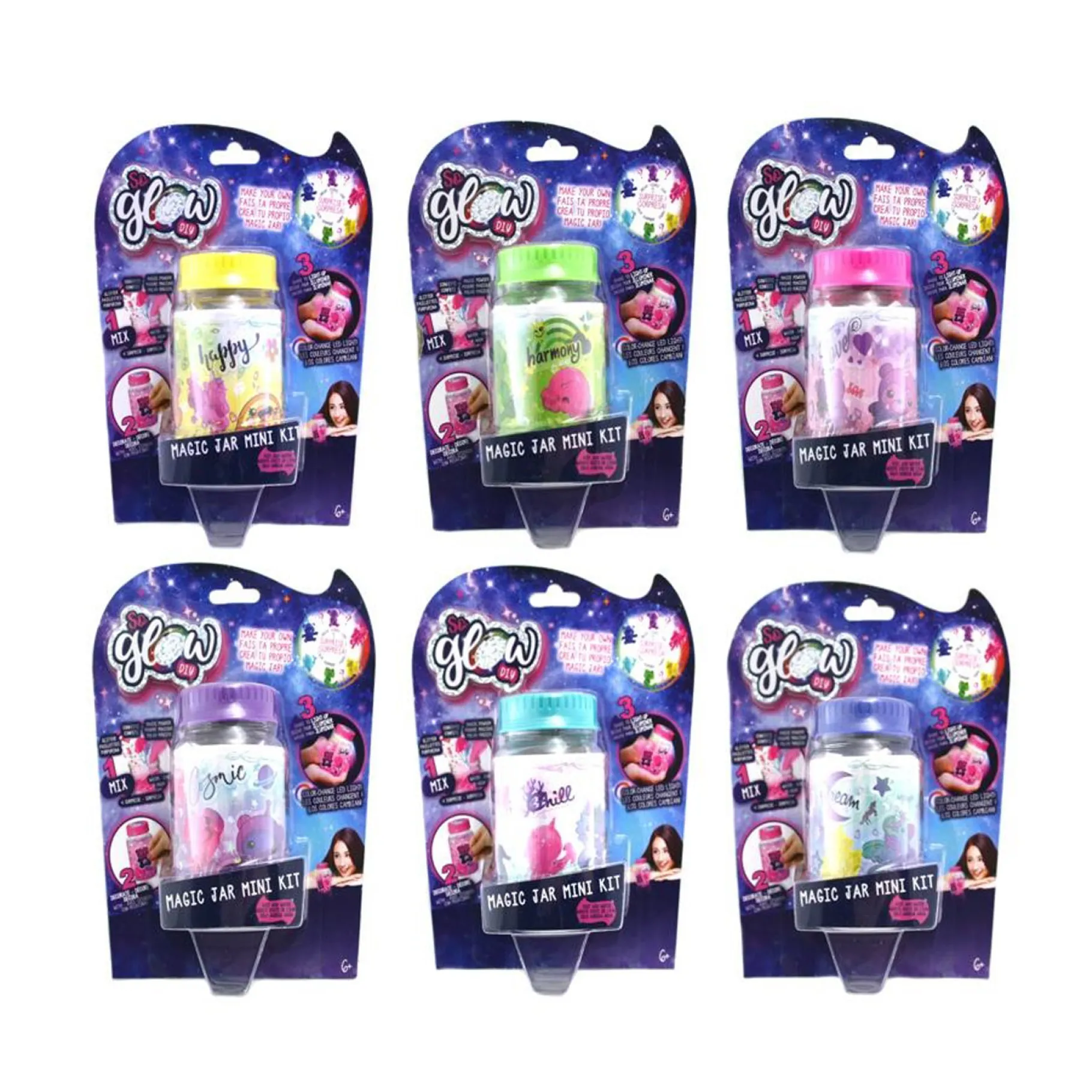 Knutselsets> So Glow Magic Jar Mini Kit 6 Assorti
