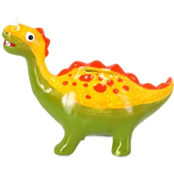 Spaarpotten> Spaarpot aardewerk dino groen/rood 22x17cm