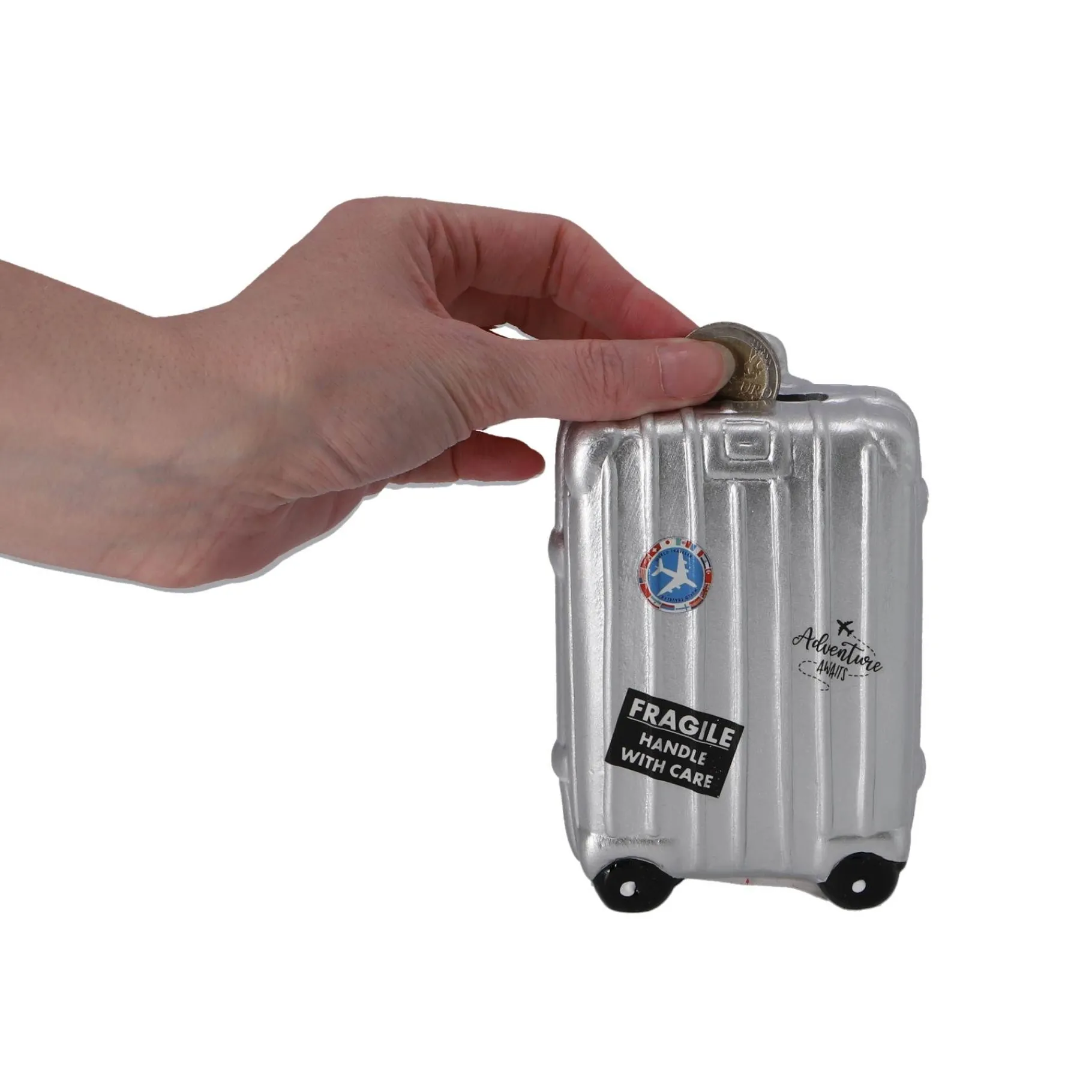 Spaarpotten> Spaarpot koffer 13,5x9x5 cm 3 assorti