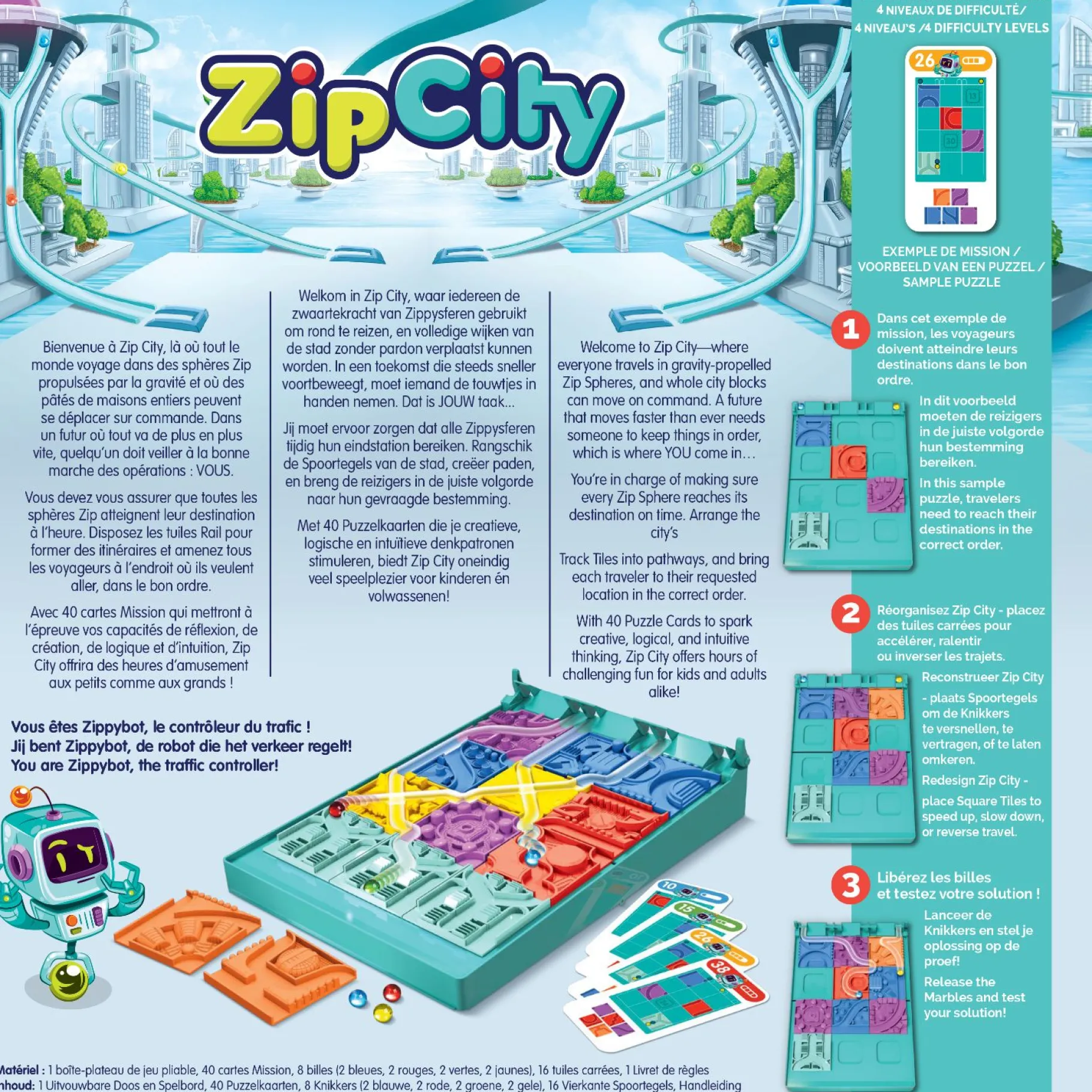 Denkspellen>Asmodee Spel Logiquest Zip City