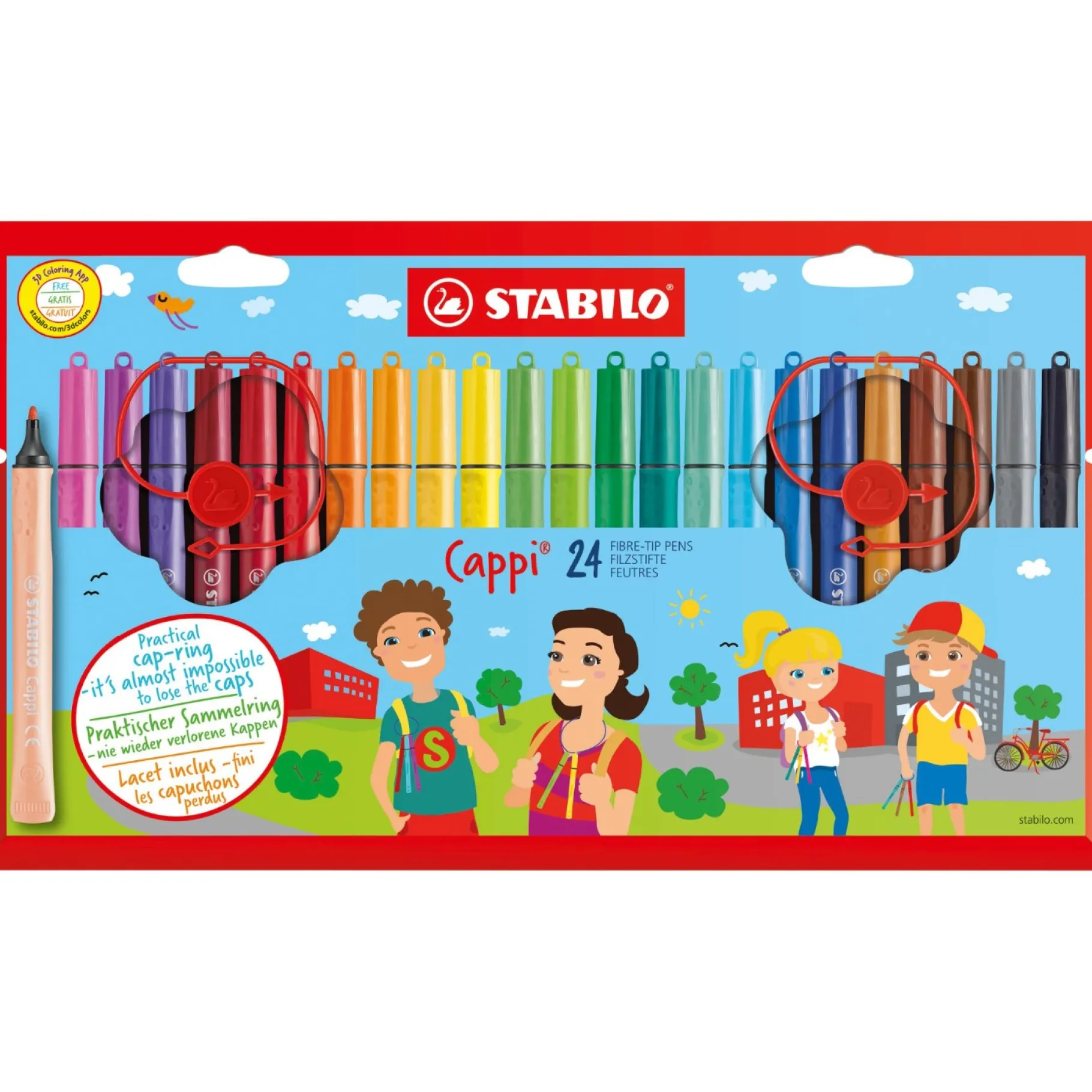 Tekenen / Kleuren>Stabilo Cappi Etui 24 Stuks