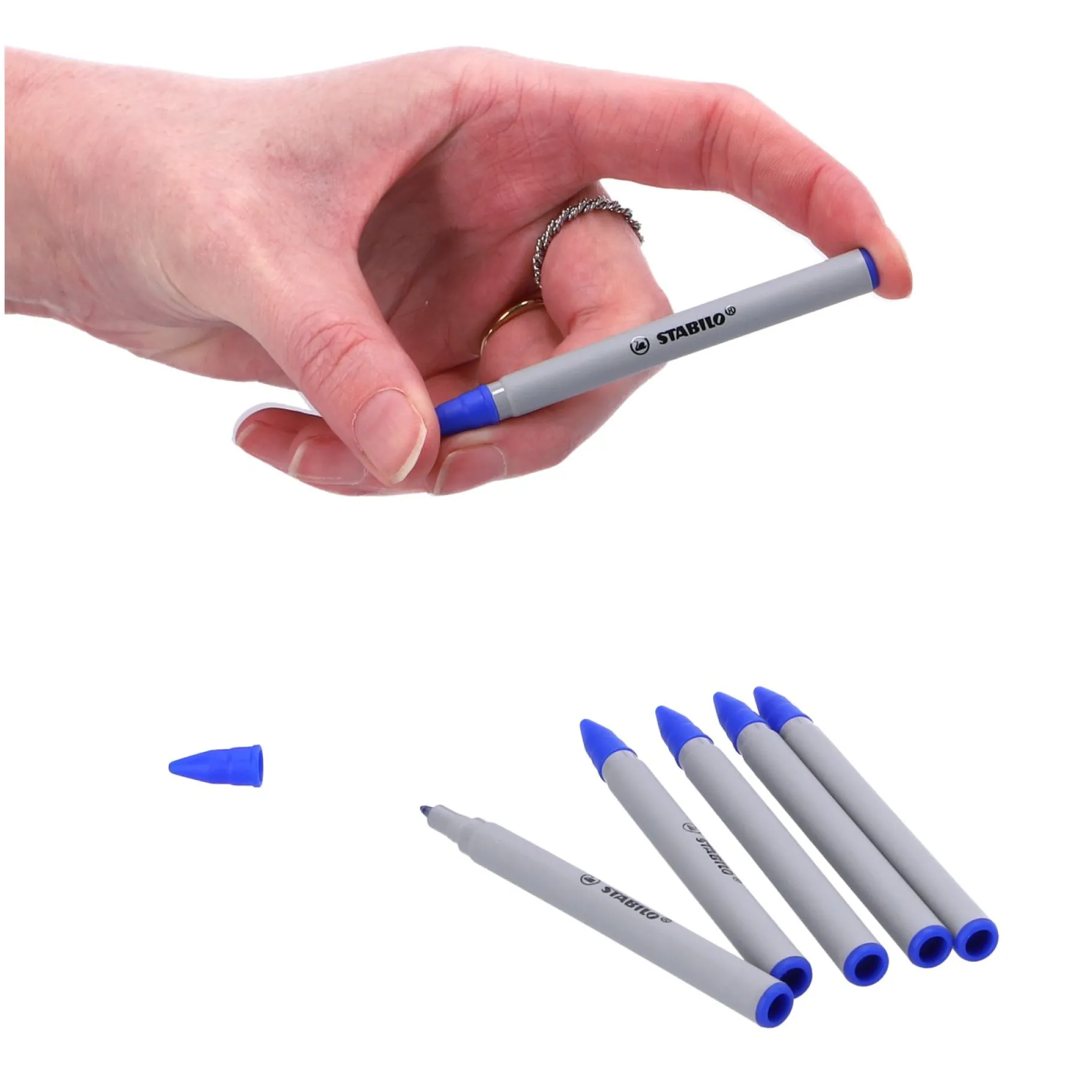 Meisjes|Schrijfwaren>Stabilo Easy Original Refill Blauw 6 Stuks